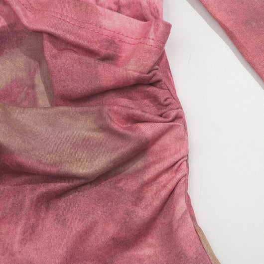 Blusa Larga Morada Degradado con Cuello en V y Cintura Ajustada - Image 16
