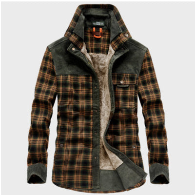 Camisa Cuadros Térmica Forrada para Hombre - Abrigo Business Casual - Image 11