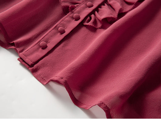 Camisa de Seda Escote V para Industria Pesada con Detalles en Madera - Image 9