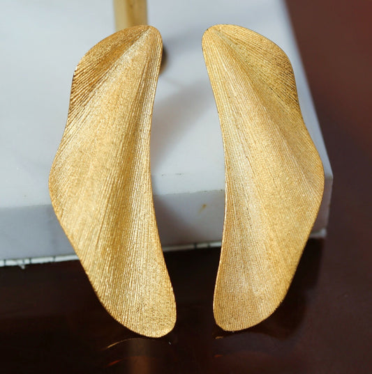 Aretes de Plata 925 Plateados con Acabado Cepillado