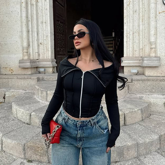 Blusa Ajustada de Manga Larga - Camiseta Clásica para Mujer - Image 8