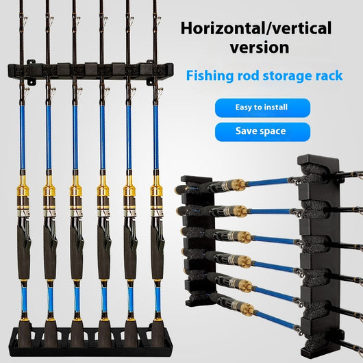 Soporte de Pared para Cañas de Pescar - Organizador Vertical de Equipo de Pesca