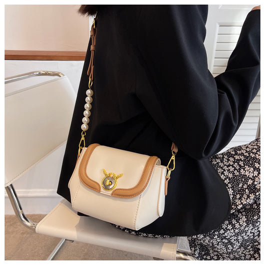 Bolsa Mensajera Pequeña con Textura y Combinación de Colores para Mujer - Image 14