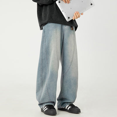 Pantalones Vaqueros Anchos Lavados para Hombre - Corte Holgado Casual - Image 3