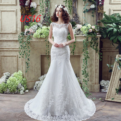 Vestido de Novia Sirena con Encaje Sensual y Cola Larga - Image 10