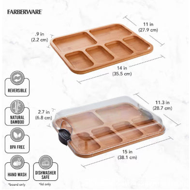 Bandeja Organizadora de Bambú con Tapa Acrílica Transparente - Image 11