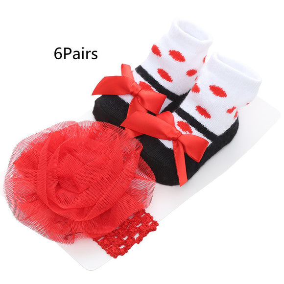 Calcetines para Bebé con Encaje y Rayas - Estilo Europeo