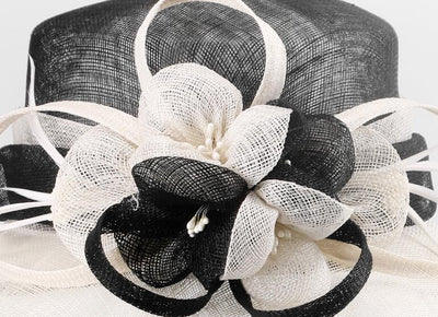 Sombrero de Ala Ancha Elegante con Flores y Fibra Natural para Mujer - Image 12