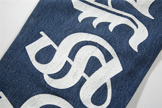 Jeans Lavados con Estampado de Letras para Hombre - Tendencia Urbana - Image 7