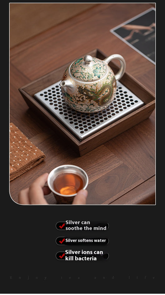 Juego de Té Kung Fu Dragón Fénix Dorado con Esmalte Auspicioso - Image 20