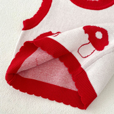 Chaleco Tejido de Algodón para Niños con Diseño Jacquard Setas - Image 17
