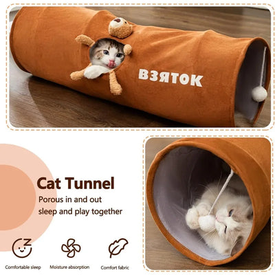 Túnel Felino Plegable con Bola de Peluche - Juguete Interactivo para Gatos de Interior - Image 7
