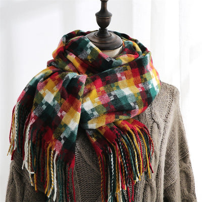 Bufanda Escocesa para Mujer con Flecos - Chal de Moda Versátil - Image 11