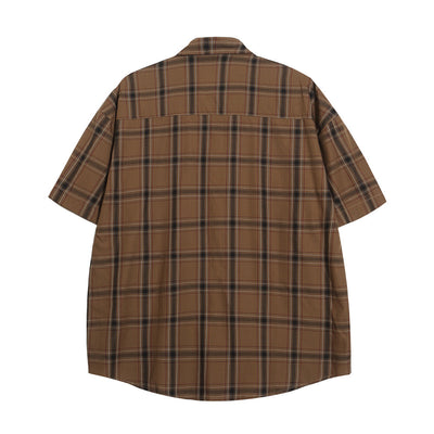 Camisa Cuadriculada Suelta Manga Corta para Hombre - Image 16