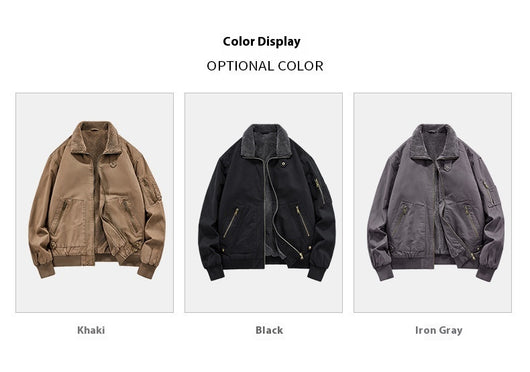 Chaqueta de Algodón Lavado con Forro Polar para Hombre - Resistente al Viento - Image 30