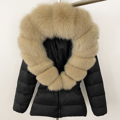 Chaqueta Acolchada Corta Ajustada para Mujer con Forro de Piel - Image 14