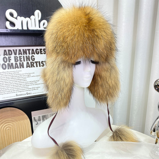 Gorro Ushanka con Orejas de Pelaje de Zorro Estilo Coreano - Image 15