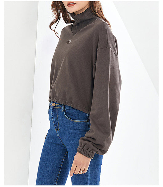 Suéter Cropped Ajustado con Cuello Alto y Cintura Elástica - Image 7