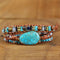 Pulsera de Cuero Tejida a Mano - Turquesa Imperial Azul
