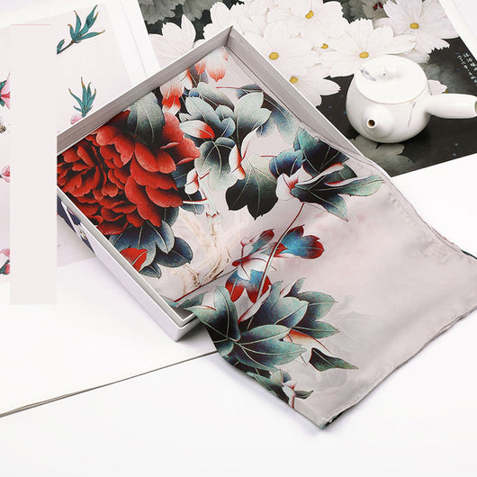 Pañuelo Largo de Seda Crepe Satinado Primavera - Image 20