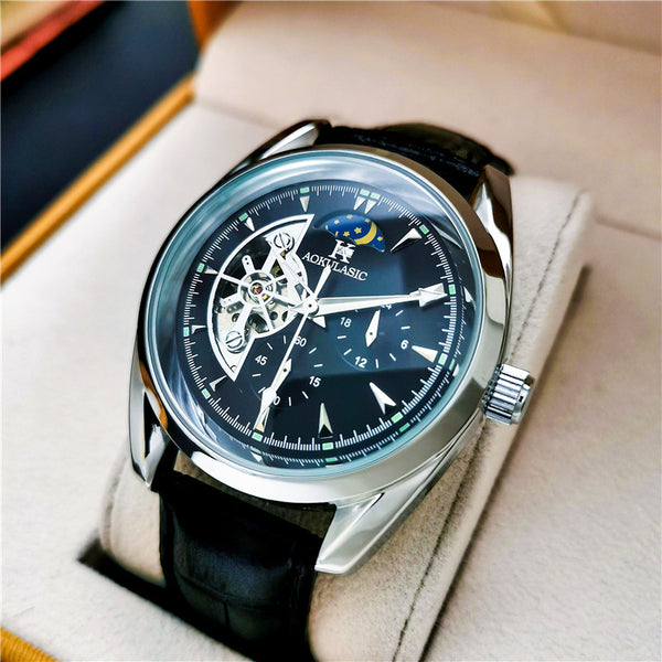 Reloj Automático Mecánico con Diseño Calado para Hombre