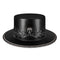 Sombrero de Copa Negro con Calavera Punk para Halloween