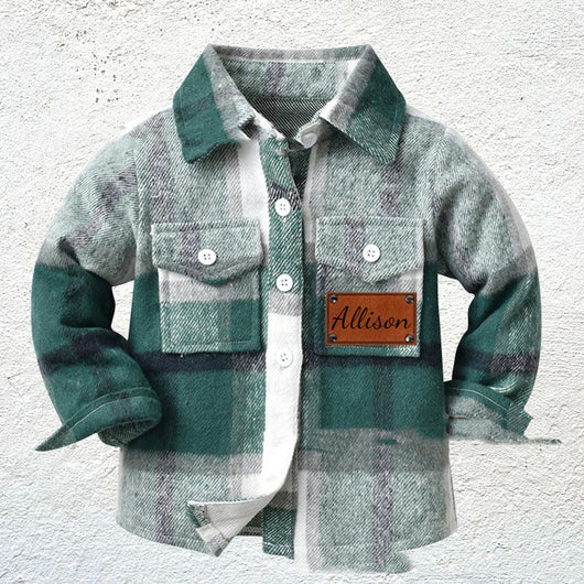Camisa Infantil de Franela a Cuadros Patchwork - Image 6