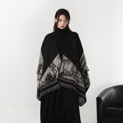 Capa Dividida de Cachemira Estilo Oscuro - Abrigo Cálido y Elegante - Image 4