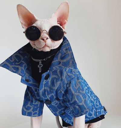 Chamarra de Mezclilla para Gatos sin Pelo Devon Rex - Estilo Trendy - Image 7