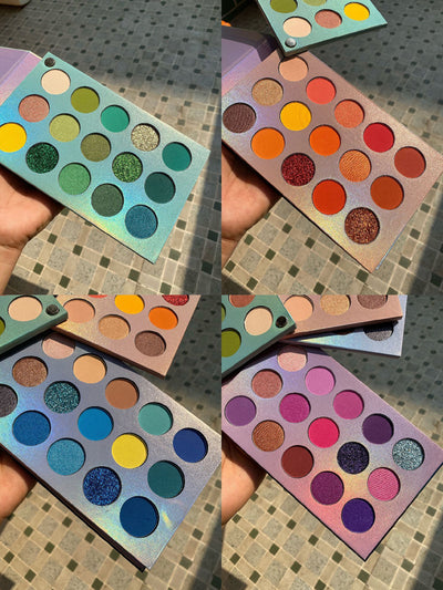 Paleta de Sombras Ojos Azul Perlado y Verde con Lentejuelas - Image 7