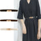 Women's Fine Leather Belt with Multi-Ring Buckle - Elegant Summer Style