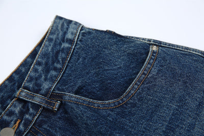 Jeans Vintage Deconstruido con Parches Pesados Lavado Retro - Image 21