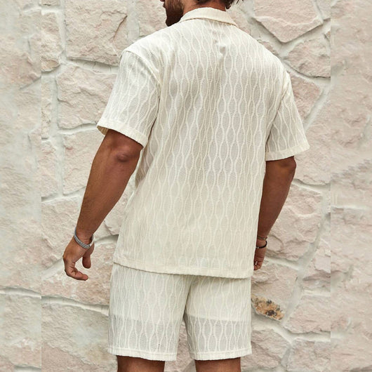 men's two-piece tracksuit, tracksuit, black, casual, resort wear, beach style - Image 15