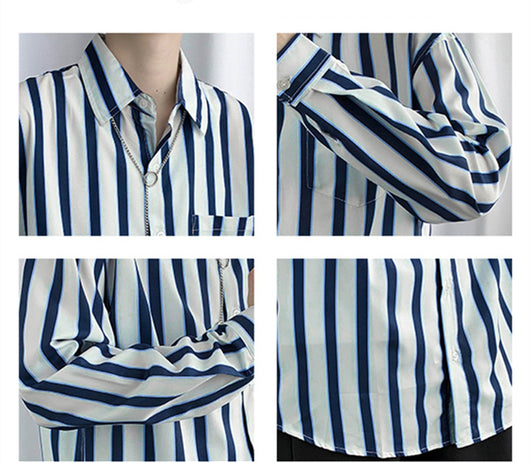 Camisa Manga Larga Bloques de Color Estilo Hong Kong - Image 7