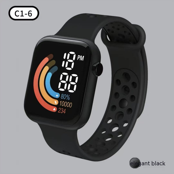 Reloj Digital Infantil Pantalla Rainbow LED Cuadrado - Image 3