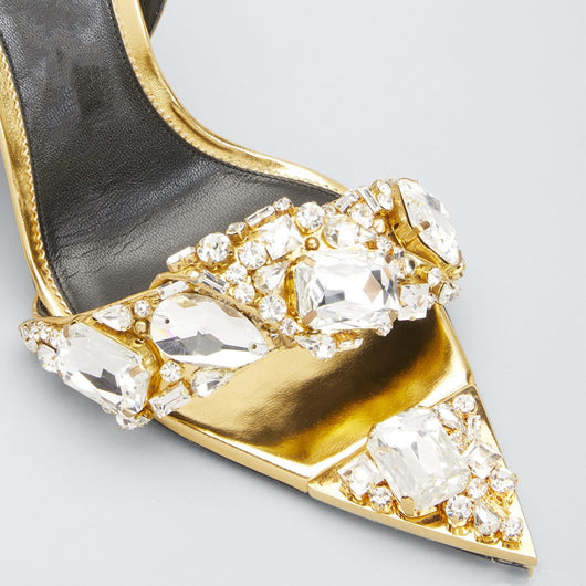 Zapatos de Tacón Alto Puntiagudo con Cristales para Eventos y Pasarela - Image 4