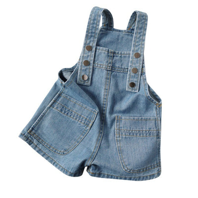 Pantalones Cortos Infantiles con Tirantes Denim Casual - Image 13