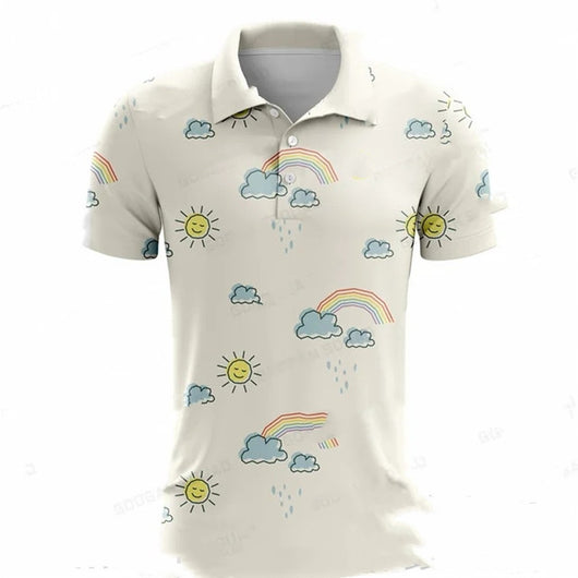Polo de Golf Estampado Manga Corta para Hombre - Comodidad de Verano - Image 8