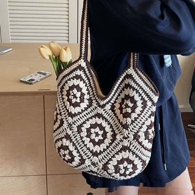 Bolso Tote Tejido a Mano Estilo Étnico Retro de Gran Capacidad - Image 4