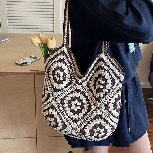 Bolso Tote Tejido a Mano Estilo Étnico Retro de Gran Capacidad - Image 4