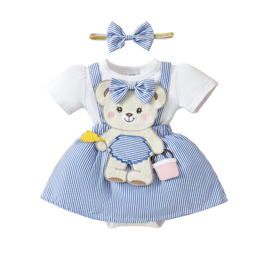 Vestido Corto para Bebé con Tirantes Bordados y Osito Adorable - Image 20