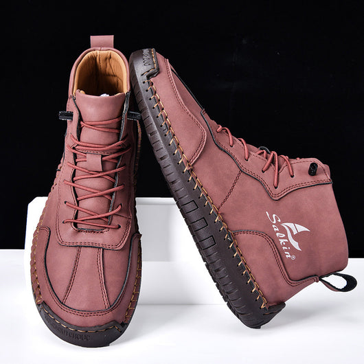 Botas Altas Retro de Cuero - Estilo Casual Urbano - Image 25