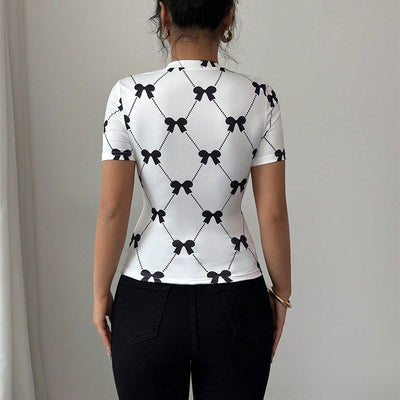 Blusa Elegante Ajustada de Seda de Leche con Elastano - Image 3