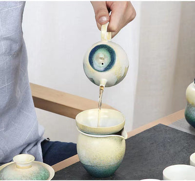 Tetera Artesanal Cerámica Retro Japonesa con Juego de Té - Image 8