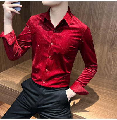 Camisa Manga Larga Diseñador para Hombre - Versátil y Moderno para Primavera y Otoño - Image 15