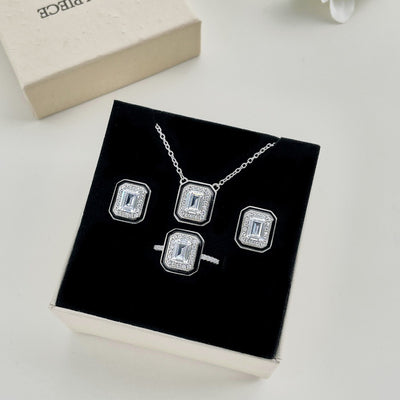 Conjunto de Anillo, Collar y Aretes en Plata Esterlina S925 - Image 5
