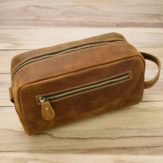 Bolso de Cuero Crazy Horse Gran Capacidad - Cartera de Mano Premium