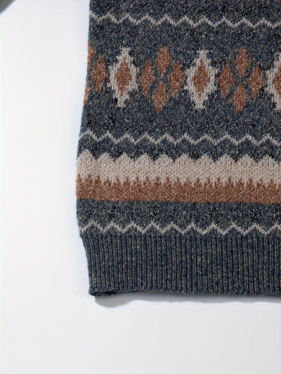 Suéter Cuello Redondo Grueso para Hombre con Diseño Estampado y Corte Relajado - Image 9