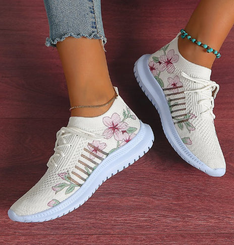Zapatos Deportivos Mujer Flyknit con Cuña y Cordones - Image 8