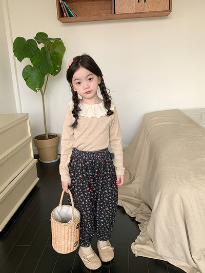 Blusa Infantil de Cachemira con Cuello de Encaje y Rayas Hundidas - Image 29